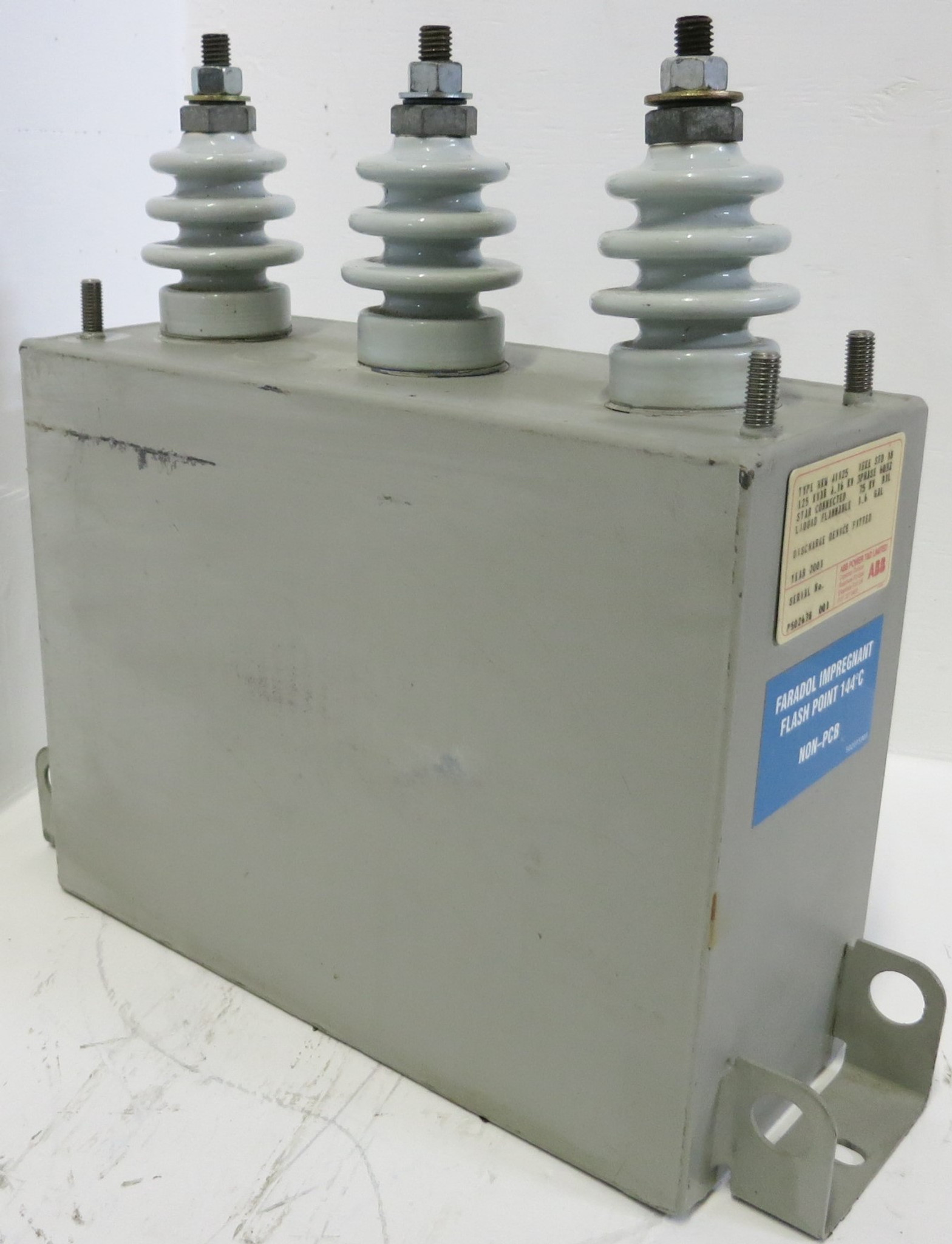 ABB HKW41125 125 kVAR 4.16kV 60 Hz 75kV 3PH Power Capacitor (GA0378-1)